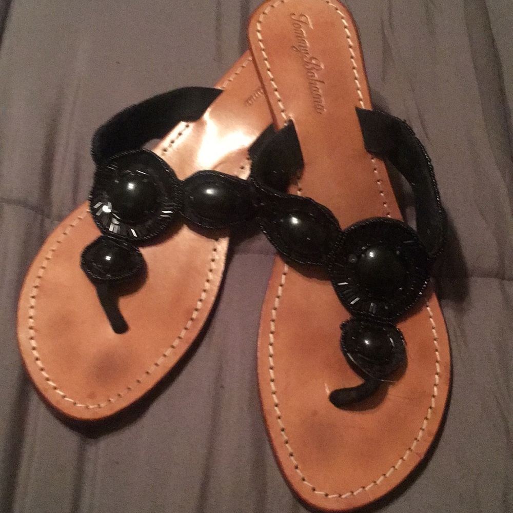 Black Tommy Bahama beaded sandal